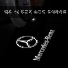 벤츠 공용 4K 무변색렌즈 도어라이트 유리각인 선명한렌즈 A B C E클래스 GLA GLB GLC GLE GLS W212 W213 W205 AMG 선명도짱 간편장착, 02.이니셜, 1개