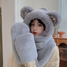 따뜻한 올인원 후드 장갑 목도리 귀달이 귀돌이