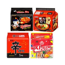 매운라면 세트 진라면 매운맛 5개 + 신라면 5개 + 불닭볶음면 5개 + 틈새라면 빨계떡 5개, 1세트