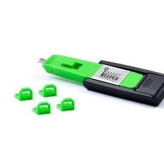 [스마트키퍼] USB-B 포트락 4| USB포트 잠금장치 | USB-B 포트보안 | USB보안 | B타입 |USB Type B, USB-B 포트락 4개 + 미니용 키 1개, 그린(GN), 1개
