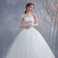 셀프웨딩드레스 클래식 벨라인 튜브탑 웨딩드레스