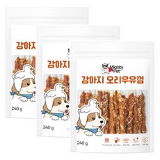 마이티펫 강아지 우유껌스틱 간식, 오리우유맛, 240g, 3개