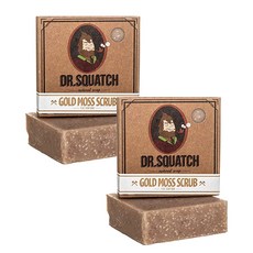 DR.SQUATCH 닥터스쿼치 골드 모스 스크럽 솝 바 남성 천연 비누 5oz 2개 Gold Moss Mens Natural Bar Soap