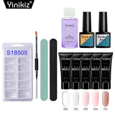 네일기본케어 Yinikiz 폴리젤 5개 셀프손톱연장 세트, 1세트, S18505