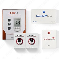 아큐라플러스 혈당계+시험지100+멸균침110+솜100