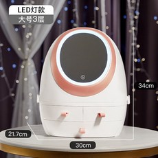 탁상 LED 화장거울 화장품 수납함 일체형 램프 보광 숙소 탁상빗선글라스와 휴대녀 359번 Z, 화이트 - LED 미 러 (카드 대용)