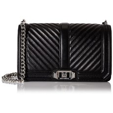 레베카밍코프 Rebecca Minkoff 셰브론 퀼트 스몰 러브 크로스보디 백 블랙 353819