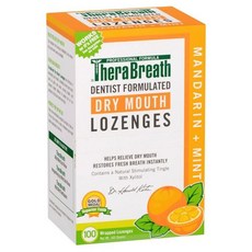 TheraBreath Dry Mouth ZINC Lozenges Mandarin Mint Flavor 100, 100 Count (Pack of 1), 1개