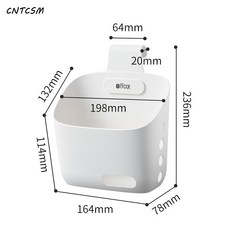 CNTCSM 욕실 작은 걸이바구니 주방 파 생강 마늘 선반 바구니 걸이식 화장실 걸이 벽 플라스틱 걸이 침대 옆 수납 바구니, 1개입-빅사이즈화이트