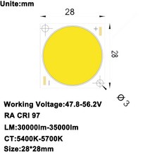 높은 CRI RA 95 고성능 밀도 시민 LED 칩 COB LED 일광 5600 K DC47 8 56 2V 5750MA 300 W, Daylight White 300W^