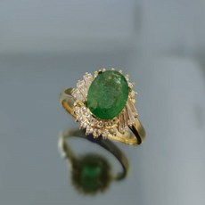 RUSIA 1캐럿이상 천연에메랄드반지(18k 3.5g 올다이아 OS)