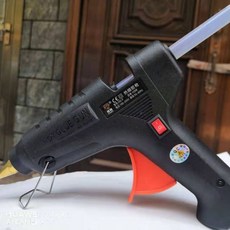 글루건 핫멜트 충전식 가는입 공구 고무스트립 고무봉 제작 가열 미니, T07-A79-80와트 글루건 블랙화이트+10개 고강도