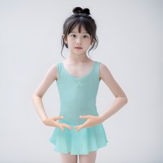 [에스투에이] 국산 나시 쉬폰 발레복 유아 여아 초등 주니어 일체형 원피스형 치마 레오타드 어린이 스커트