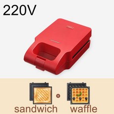 샌드위치 기계 아침 식사 가정용 빵 가벼운 음식 와플 다기능 토스터기 신의 도구, 1) Retro red 220V미국