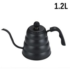 커피드립 커피드립주전자 드립주전자 1L1.2L 드립 주전자 온도계 커피 차 백조 롱 넥 스테인레스 스틸 얇은 입 구즈넥 클라우드, 12L, 7) 1.2L Black, 1개