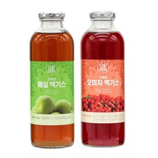 초록원 매실엑기스660g+오미자엑기스660g 국내산 농축액, 2개, 660g, 1세트