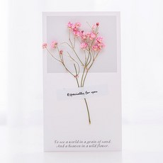 MSGK 생화 드라이플라워 카드 편지지 꽃카드 꽃편지 연인 편지 선물편지지(단품1개), 러블리핑크
