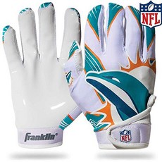 NFL Miami Dolphins Youth Receiver Gloves White Medium NFL 마이애미 돌핀스 청소년 수신기 장갑 흰색 중간, 1
