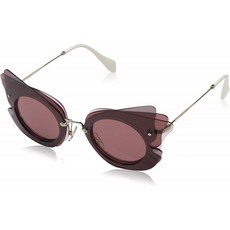 Miu Miu MU02SS VA50A0 다크 브라운 / 핑크 MU02SS 고양이 눈 선글라스 렌즈 Catego