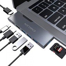 Mac OS 트리플 디스플레이 도킹 스테이션 용 USB C 허브 8 in 2 ENKLEN 유형 C 동글 MacBook Pro 2019-2016, 단일상품