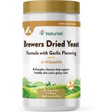 NaturVet 고양이 파우더 마늘 향료와 개와 고양이를 위한 비타민을 첨가한 건조 효모 분유 전 세계 공급 원료 1파운드로 미국에서 제조됨 Q1705358, 1개, 454g