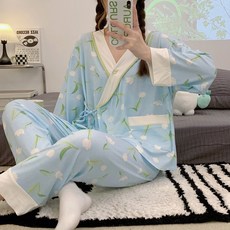 봄 모달 임신기 산후조리 수유 잠옷 실내복 세트