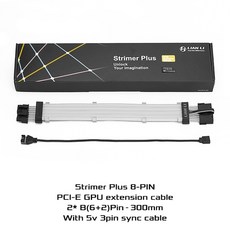 LIANLI Generation 2 Strimer Plus ARGB 연장 케이블 24 핀 MB ATX 레인보우 전원 케이블 + GPU 듀얼 8 핀, 01 8PIN GPU Extension