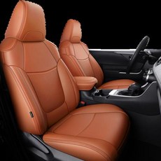 맞춤형 자동차 액세서리 시트 커버 도요타 RAV4 코롤라 CHR 캠리용 5 좌석 풀 세트 품질 가죽, 10) Orange, 1개