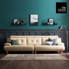 [칼리체] 레이첼 라텍스 4인 가죽소파_착불, 색상:머드그레이