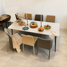 까미노디자인 포세린세라믹 6인용 식탁세트 CM-CERA6P, 화이트테이블+의자콤비6