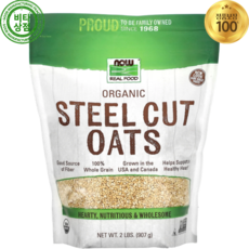 나우푸드 리얼푸드 오가닉 스틸 컷 오트밀 2lbs 907g Real Food Organic Steel Cut Oats