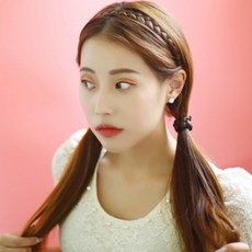 [바보사랑] 폴리 메탈 벼머리 가발 헤어밴드 머리띠