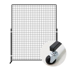 메쉬망 진열대 망바퀴 세트 1200x1500mm 블랙, 1세트