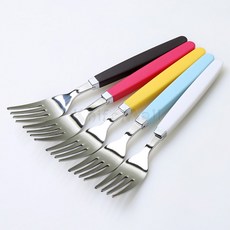 컬러 어린이 포크 (5colors) 유아식기 어린이집, 핫핑크, 없음, 1개