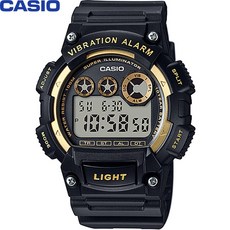 카시오 진동알람 W-735H-1A2 남성 전자시계 (군인)
