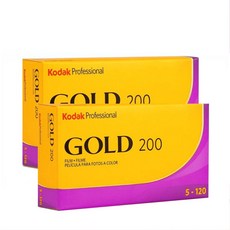 Kodak 코닥골드 200/120 1팩 5롤 프로페스널 120중형필름 24년9월, 1개, 코닥필름 골드 200 120 중형 2팩(10롤)