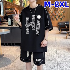 Sevenmoon 남자 오버핏 반팔티 반바지세트 헬스 운동복 트레이닝복 축구복 상하세트 빅사이즈
