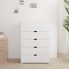제이디퍼니처 빅로미 서랍장, 화이트, 5단