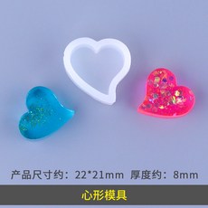 만물상 몰드 점착고무 DIY 방울 콜로이드 접착제다 본뜨다 구 UV 어린사슴 벚꽃 고양이 유니콘 원형 하트, 하트 몰드