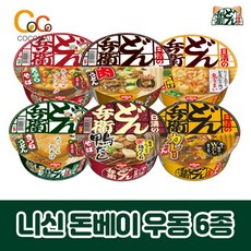 닛신 돈베이 우동/소바 컵라면 6종 [6+6] 12개특가, 유부우동x6개, 튀김우동x6개