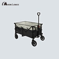 Moon Lence 아웃도어 캠핑 폴딩 웨건 135L (작은바퀴 브레이크 포함), 1개, 블랙그레이