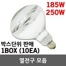  일월조명 열전구 보온구 열등 축사용 축산보온구 원적외선 적외선 전구 램프 닭 병아리 소 돼지 가축 음식 뷔페 레스토랑 난방 히팅 185W 250W 보온램프 보온전구 1박스단위판매, 02. 신광 열전구 250W 1박스(10EA) 