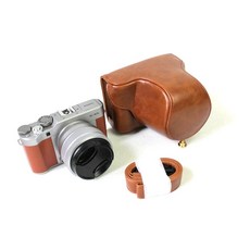 후지 필름 카메라 PU 가죽 케이스 X-A7 xa5 xa20 XA10 15-45mm 렌즈 커버 어깨 스트랩 X-A20, 02 brown, 1개