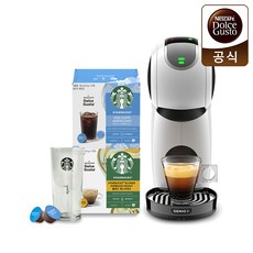 돌체구스토 [썸머패키지] 캡슐 커피머신 지니오S 터치 화이트 패키지 (캡슐2 컵1) + 카푸치노 머그 370ml