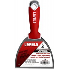5 "소프트 그립 탄소강 건식 벽체 조인트 나이프-LEVEL5 | Pro-Grade | 편안한 마감 수공구 | 금속 해머 엔드 | Sheetrock Gyp