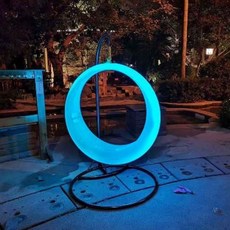통가죽 흔들의자 누워지는 의자 레드 LED 발광 그네정원 그네리프트 야외 놀이공원 어린이, 01 1.3m 16색 그네