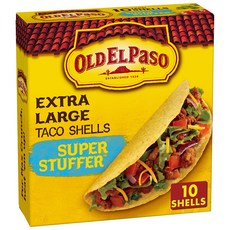 Old El Paso Extra Large Super Stuffer Taco Shells 10 ct. 6.6 올드 엘파소 초대형 슈퍼 스터퍼 타코 쉘 10ct. 6.6oz, 187g, 1개