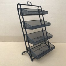 미니 간식 과자 팬트리 철제 진열대 2단 3단 4단 선반, 블랙2단