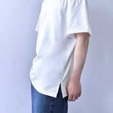 남녀공용 줄지않는 레이어드티 20수 옆트임 무지 반팔티 목안늘어나는티