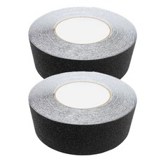 한신케미칼 논슬립 미끄럼방지 테이프 계단주의, 2개 검정 50mm x 15M 2개입